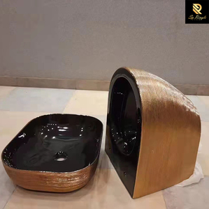Gold <strong>Black</strong> <strong>Toilet</strong> Bowl Mesh Ceramic Prefab Luxury Bathroom Art Wall Hung Wash Basin <strong>Toilet</strong> - Product Image 5