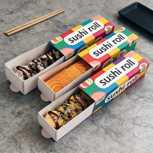 Caja de Papel para Sushi de Grado Alimenticio al por Mayor con Separador, Caja de Embalaje Desechable para Sushi Estilo Japonés - Product Image 5