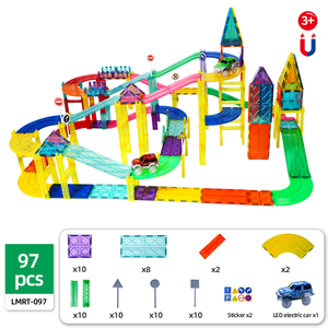Hot Selling 97 Pcs Kids Car <strong>Race</strong> Track Educational Magnetic Toys DIY Construction Magnetic Building <strong>Blocks</strong> - Product Image 2