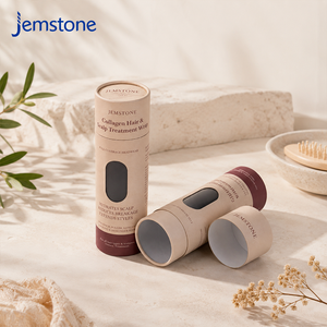 Custom Printed Eco-friendly Paper Tube for Hair Conditioner Matte Lamination Cylinder Packaging <b>Box</b> with Clear Window - Product Image 2