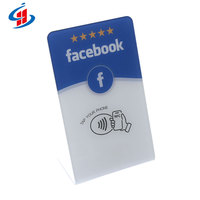 Carte RFID NFC blanche/noire pour avis sur les réseaux sociaux, 13,56 MHz, étanche, programmable, URL Tap