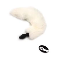 Vibrateur anal électrique portable en silicone avec télécommande, 10 vitesses, en forme de queue de renard, pour femmes et couples - Vente en gros