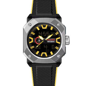 Hot Sale Men's Sport Led Watch Silicon Strap Dual Display Chronograph <b>Clock</b> With Gold Man <b>Digital</b> Wrist Watch - Product Image 5