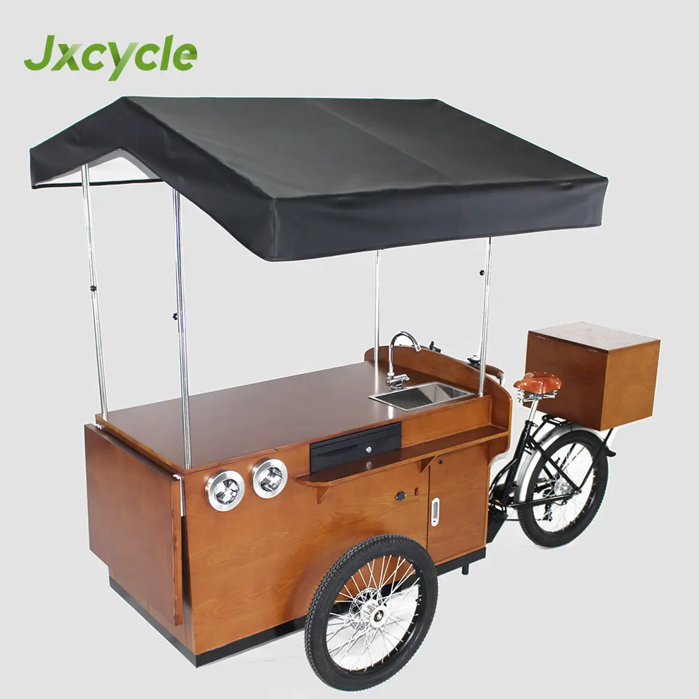 Quiosque de comida de rua com bicicleta elétrica para café à venda