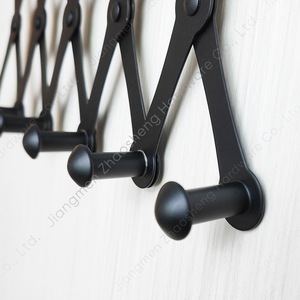 Over Door Coat <b>Hooks</b> Expandable <b>Black</b> Metal Retractable Storage Rack For Bedroom Closet Organization - Product Image 3