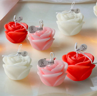 Kit de soins personnalisé fait à la main de Noël boîte d'ours parfum conception unique cire de soja rouge Mini fleur parfumée fleur en forme de Rose bougie