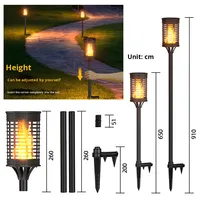 Lampes solaires LED d'extérieur TIMON, torches à flamme, lumières de jardin décoratives, lanternes vacillantes dansantes pour la décoration des chemins