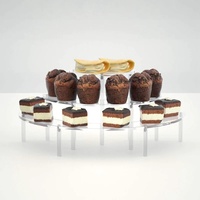 Présentoir à gâteaux en acrylique Semi-rond à 3 couches, présentoir à desserts et Cupcakes en forme de demi-lune