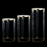 Support à gâteau en métal doré cylindrique pour la décoration de fête de mariage, directement de l'usine Zhuoyun