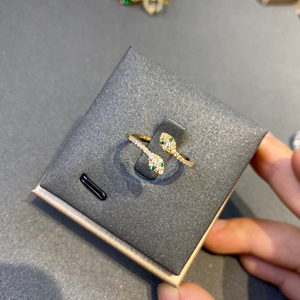 Anello a Serpente in Ottone di Alta Qualità, Placcato Oro 18K, Inossidabile, con Zirconia Brillante e Occhi Rossi e Verdi, Accessori all'Ingrosso - Product Image 5