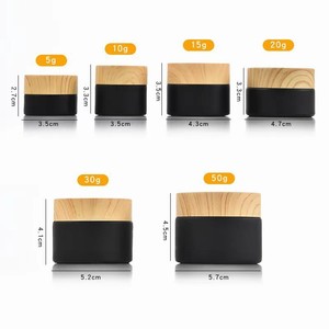 Pot cosmétique rond en plastique ambré vide 5ml-100ml avec couvercle givré et capuchon en bambou, logo personnalisé imprimé pour crème contour des yeux - Product Image 5