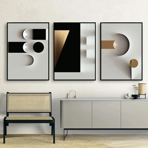 Affiche Murale Géométrique Abstraite Moderne de Luxe, <span class=keywords><strong>Art</strong></span> Mural Créatif sur Toile avec Cristaux pour Salon, Bureau et Décoration Intérieure - Product Image 1