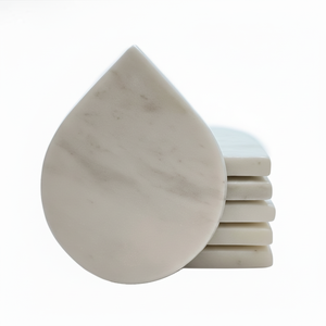 Vente chaude Élégant En Forme De Larme En Marbre Sous-Verre Ensemble pour Élégant Maison Table Décor Premium Drinkware Accessoires - Product Image 1