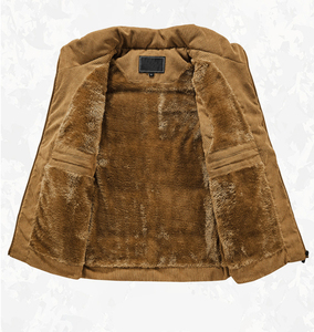 Gilet in velluto a coste autunno <span class=keywords><strong>e</strong></span> inverno da uomo con collo spesso in Pile gilet imbottito in cotone di grandi dimensioni <span class=keywords><strong>giacca</strong></span> traspirante antivento - Product Image 4