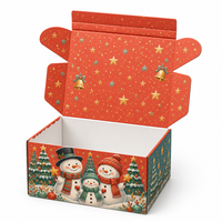 Boîte d'expédition rectangulaire personnalisable à ouverture facile, carton ondulé à fermeture éclair avec bande de déchirement, sac en papier pour cadeau de Noël