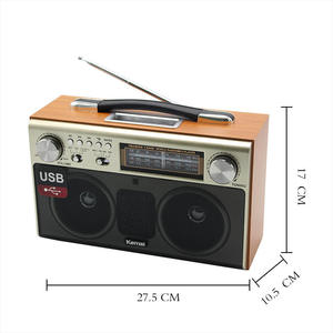 Retro Wooden 3-Band AM/FM/SW Portable Radio, USB/TF MP3 Player with Built-in Speaker for Home & Outdoor - Product Image 2