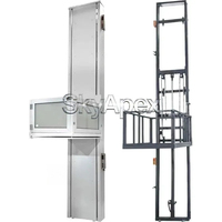 Monte-charge hydraulique compact pour villa, élévateur à rail de guidage, plateforme de levage pour entrepôt et usage domestique, palan à matériaux simple
