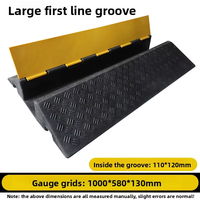 Ralentisseur de vitesse portable pour caniveaux de câbles, structure en forme de bosse à nervures renforcées, résistance élevée aux chocs, en caoutchouc et plastique, pour voies de circulation