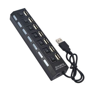 USB 2.0 Hub 7 Port Multi Ports USB a 7in1 Data <b>Splitter</b> With Independent On/Off Switch LED Lights for Laptop PC Computer Mobile - Product Image 6