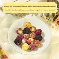 Boules de thé Dragon Ball en verre avec rose, lys, jasmin, hibiscus – 8 saveurs comestibles – Thé Pu'er du Yunnan en vrac