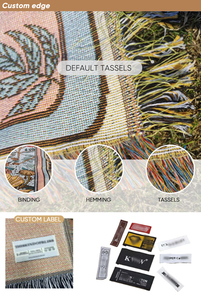 Personnalisé Tissé <span class=keywords><strong>Patchwork</strong></span> Gland Jeter Dessin Animé Portrait Anime Tapisserie Jacquard Coton Polyester pour la Décoration - Product Image 5