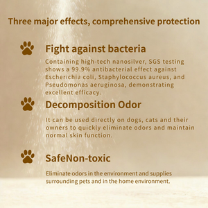 สเปรย์ดับกลิ่นสัตว์เลี้ยง กลิ่นดอกไม้ธรรมชาติ ขนาด 150 มล. ผลิตจากวัสดุ PVC เป็นมิตรต่อสิ่งแวดล้อม ย่อยสลายได้ ช่วยปลอบประโลมและขจัดกลิ่น - Product Image 3