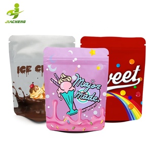 Custom print resealable plastic food seal packaging ziplock foil pouch 3.5g 7g 14g runtz smell proof cookie mylar bag with logo