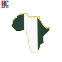 Broche Carte d'Afrique Moderne en Métal Argenté, Émail, pour Drapeau du Nigéria, Badge Métallique pour Vêtements - Stock Usine 20 Ans d'Expérience