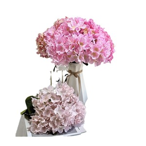 Flores artificiales de hortensia Queyiyi, 5 cabezas, flores de seda de colores primaverales para decoración del hogar. - Product Image 5