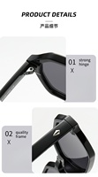 Lunettes de soleil hexagonales uniques avec détails rivetés, verres PC sculptés polyvalents de qualité supérieure pour les vacances à la plage