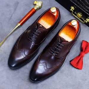 Nuevos Zapatos de Negocios para Hombre ASTON M.JAZZ, Estilo Italiano, de Cuero Genuino, con Punta en Pico, con Cordones, Diseño de Puntos, Logotipo Grabado, Otoño - Product Image 5