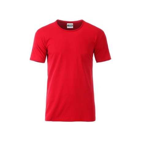 Men's Trendy Rolled Hem T-Shirt Breathable and Anti-Wrinkle Solid Pattern Screen Printed Loose Fit Dyed Techniques