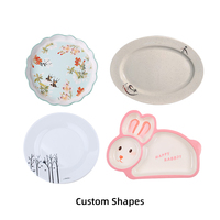 Vaisselle Moderne avec Logo Personnalisé - Assiettes Rondes Blanches en Mélamine Mate Réutilisables, Plats de Service en Plastique pour Restaurants