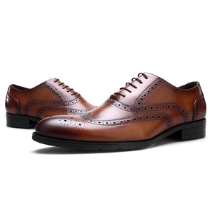 Chaussures Oxford en Cuir de Vachette Haut de Gamme Style Brogue Vintage Faites à la Main à Lacets en Cuir Véritable pour Mariage Formel Imperméables Saison Automne - Product Image 4