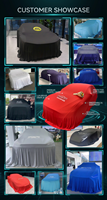 Housse de présentation de voiture en satin de luxe, aspect soie royale, avec logo personnalisé, tissu de révélation haute élasticité