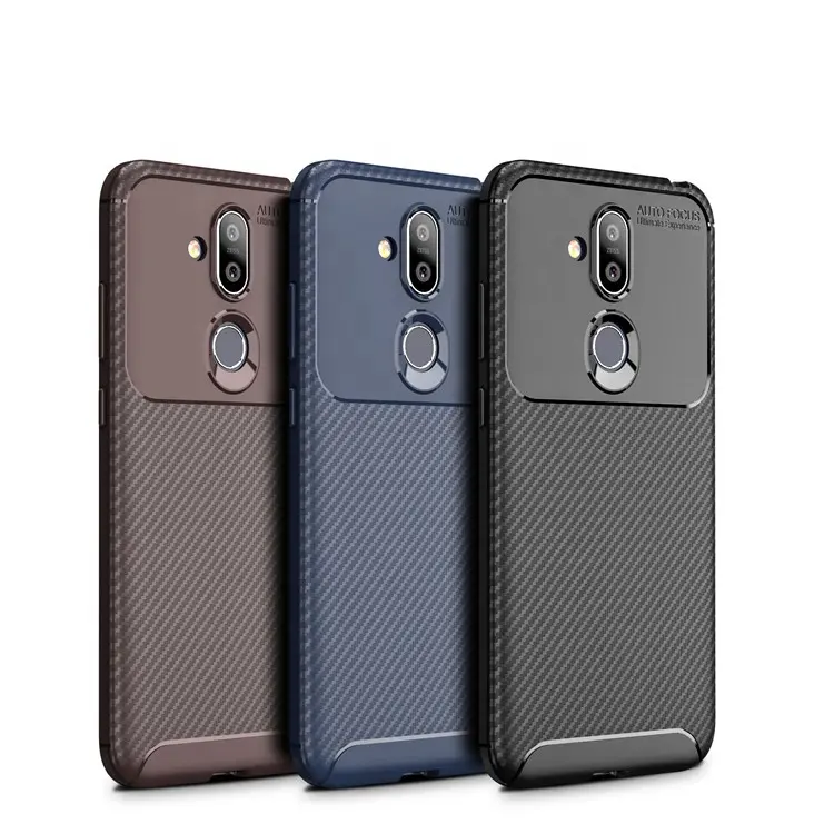 Shockproof Carbon fiber Tpu Phone Case For nokia 7.1 plus X7 Bumper case cover