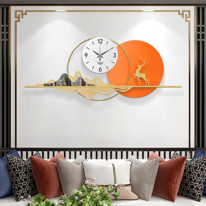Horloge murale pendentif en fer cerf muet simplicité horloge de salon et de salle à manger - Product Image 5