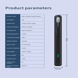 Kit de nettoyage d'oreilles avec caméra WiFi HD NK3-C pour iOS et <span class=keywords><strong>Android</strong></span>, avec 6 embouts pour une élimination efficace du cérumen - Product Image 2
