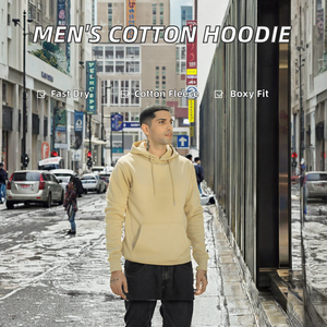 Sweat à capuche pour homme en molleton 100% coton de qualité supérieure, coupe droite, couleur unie, avec poches, idéal pour l'hiver - Product Image 2