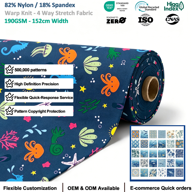 Animal Tropical Customized Nylon Spandex Printing Custom Digital Printed Fabric Digital For Swimsuit