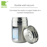 Pot de maçon de grande capacité en acier inoxydable, produits écologiques durables, boîte thermique sous vide à Double paroi, ml