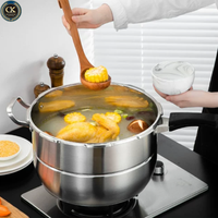 Casserole à pression multifonction en acier inoxydable avec poignée en bakélite, compatible gaz et induction, pour la cuisine à domicile