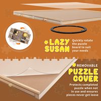 Planche de puzzle en bois de 1500 pièces-6 tiroirs, table de puzzle rotative, table de puzzle avec couvercle-tables de puzzle portables