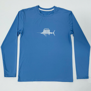 Chemise d'extérieur à manches longues pour homme UPF100+ légère et extensible avec logo sérigraphié pour la pêche et les voyages estivaux - Product Image 1