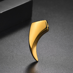 Joyería Punk al por Mayor, Colgante Geométrico de Acero Inoxidable con Diente de Elefante y Lobo para Hombre - Product Image 4