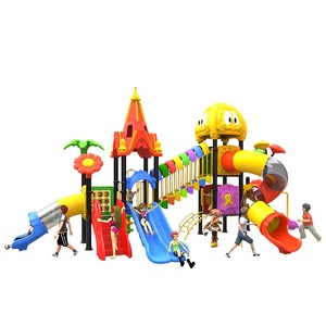 <span class=keywords><strong>Grand</strong></span> arc-en-ciel coloré équipement de terrain de jeu pour enfants jeux de plein air ensembles de diapositives en plastique - Product Image 1