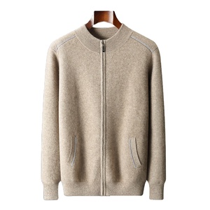 Maglione 100% in Cashmere personalizzato, <span class=keywords><strong>Cardigan</strong></span> con <span class=keywords><strong>cerniera</strong></span> a strato d'aria pesante da uomo, giacca lavorata a maglia Casual da lavoro - Product Image 1