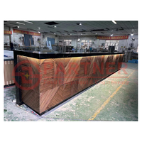 Comptoir de bar design personnalisé professionnel marbre et acier inoxydable et comptoir en bois pour bar/restaurant/hôtel/boutique