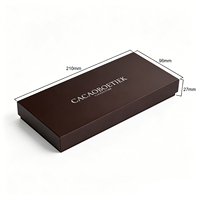 Boîte cadeau de luxe portable pour chocolats, emballage rigide personnalisé marron avec couvercle et base, doublure en mousse, plateau alvéolé, impression couleur premium