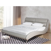 Lit simple au design moderne et élégant, lit en cuir gris bon marché, offre spéciale